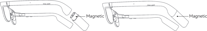 Glasses with magnetic battery